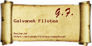 Galvanek Filotea névjegykártya